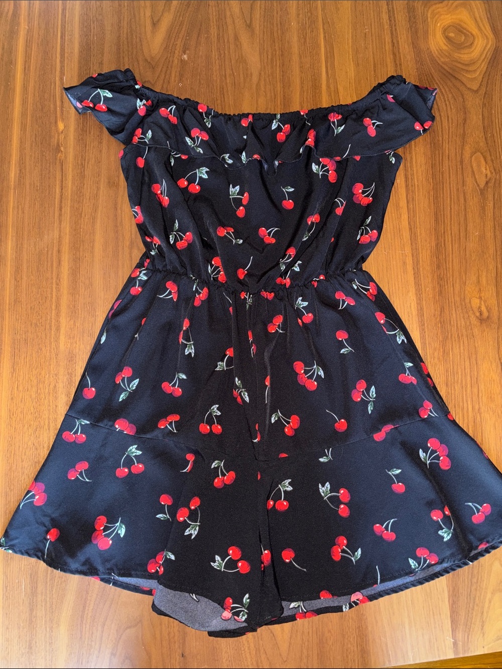 URBANIC CHERRY RUFFLE  ROMPER